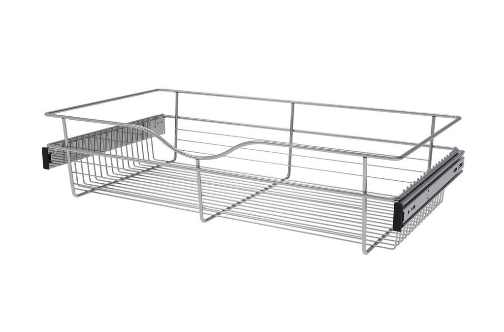 Chrome 30" Wire Pullout Basket for 16" Deep Closet - 7" H