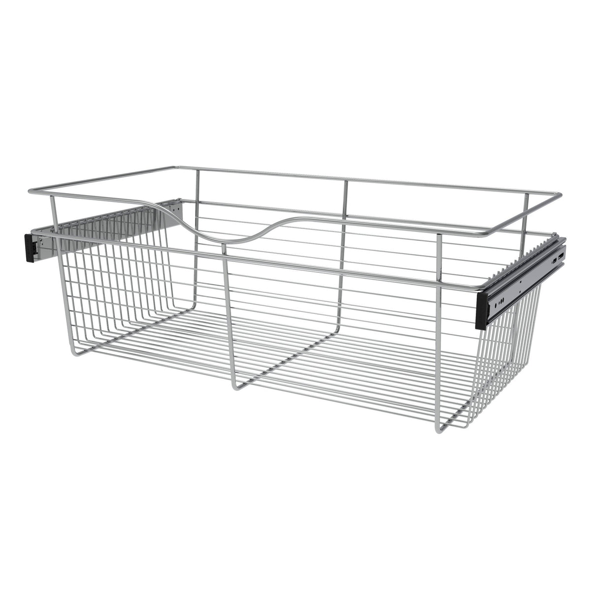 Chrome 30" Wire Pullout Basket for 16" Deep Closet - 11" H