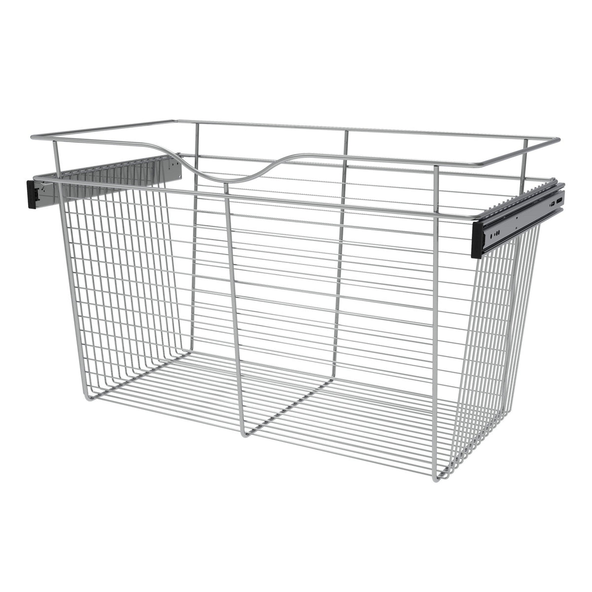 Chrome 30" Wire Pullout Basket for 16" Deep Closet - 18" H