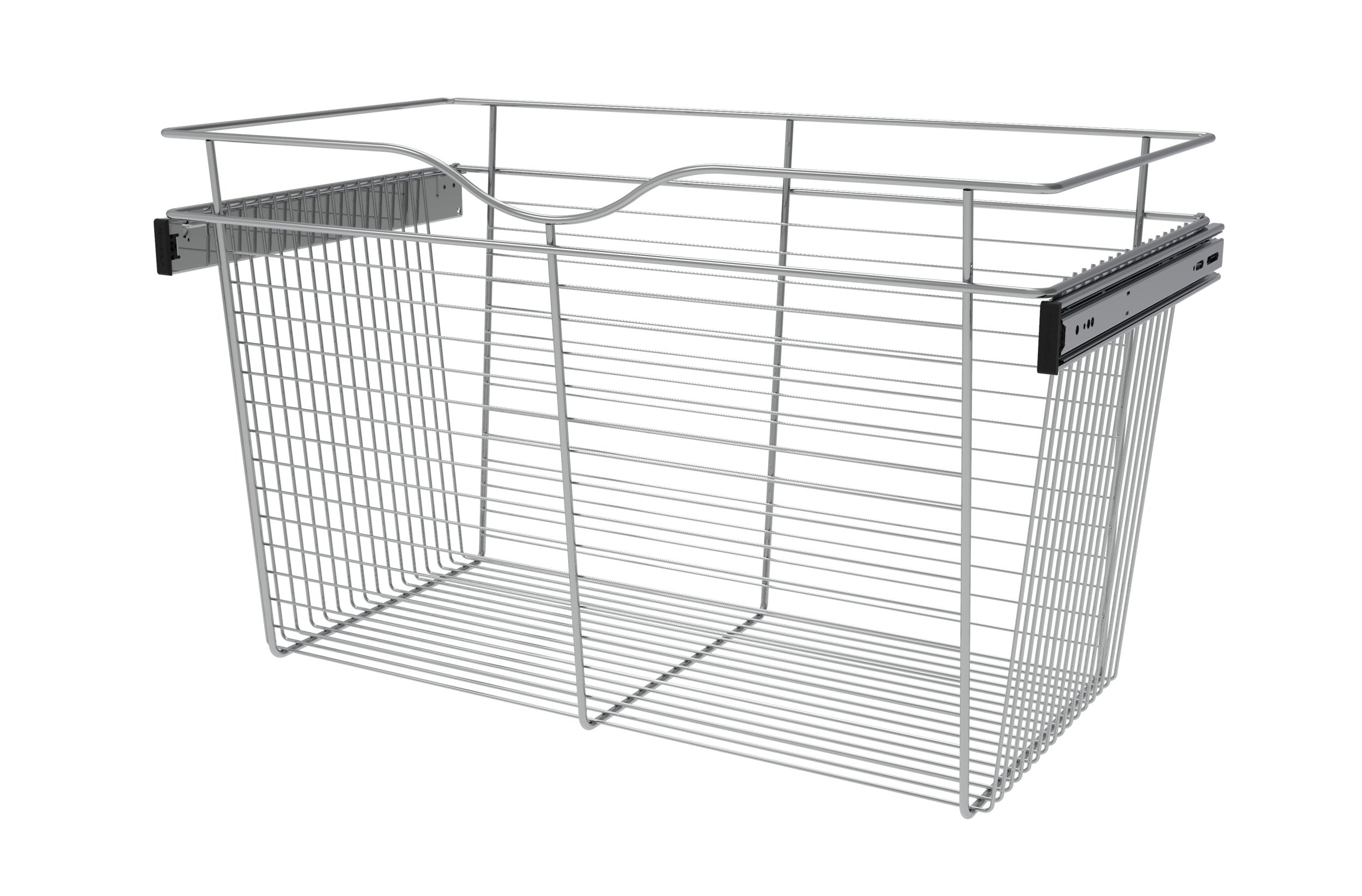 Chrome 30" Wire Pullout Basket for 16" Deep Closet - 18" H