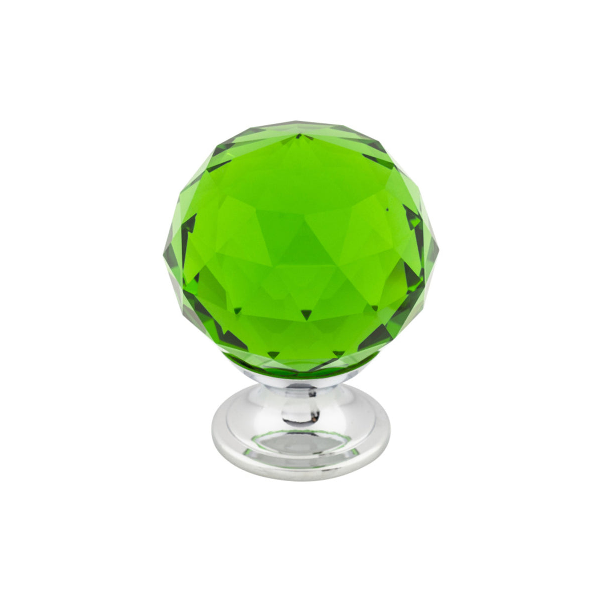 Green Crystal 1 3/8" Diameter Round Knob