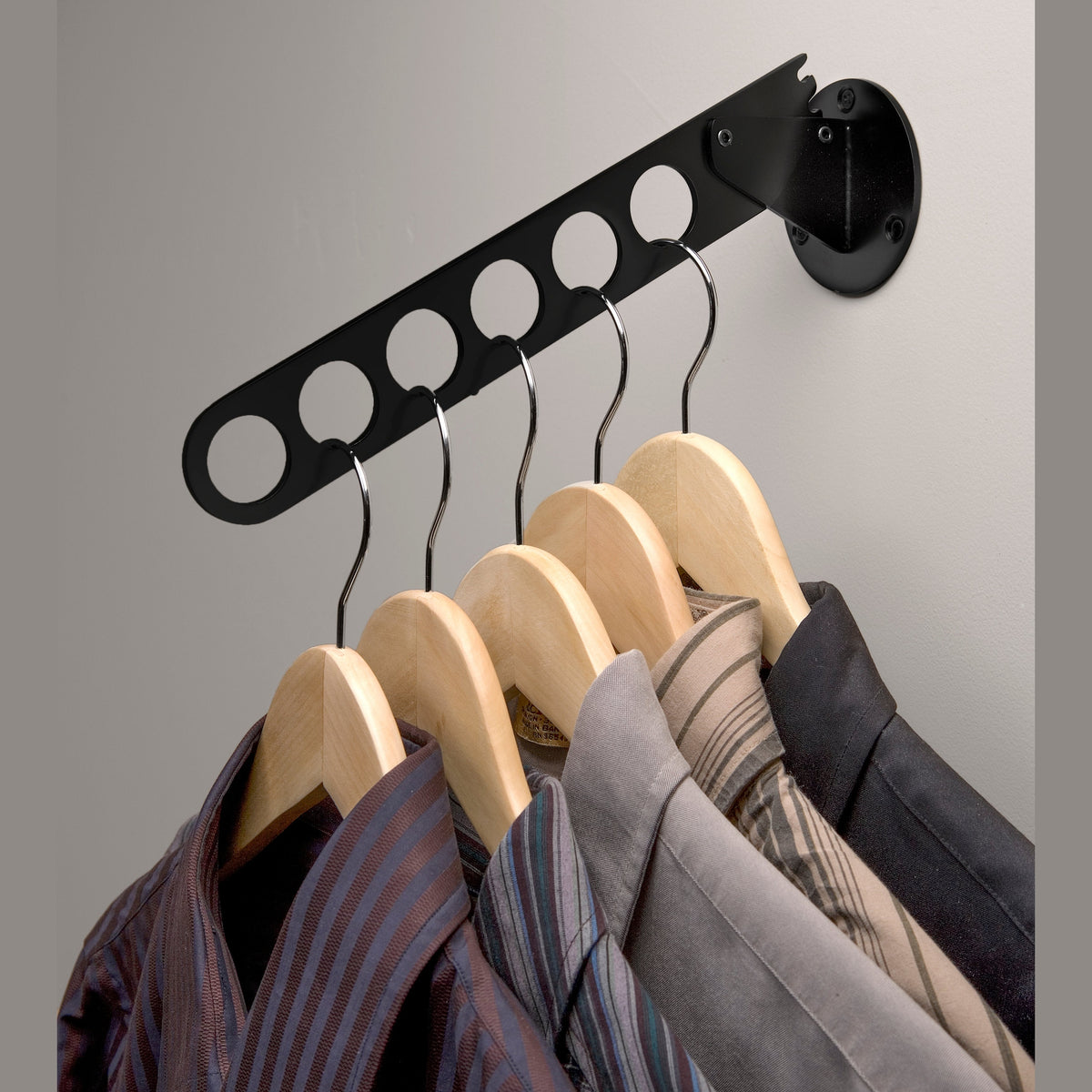 Matte Black Adjustable Laundry Valet Hook