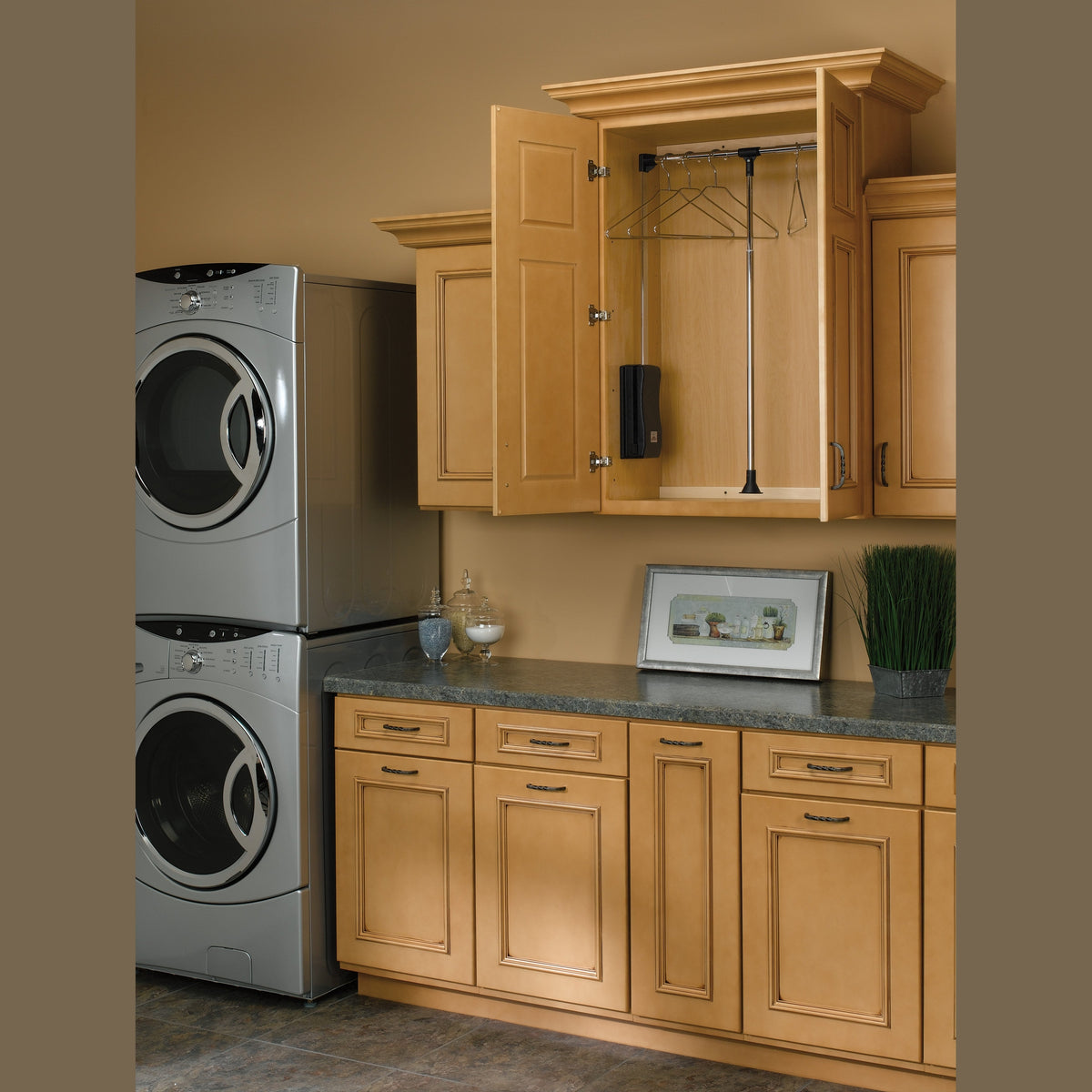 REV-A-SHELF CPDRSL Series Adjustable and Trim-to-Fit Pull Down Closet Rod for Custom Closet Systems