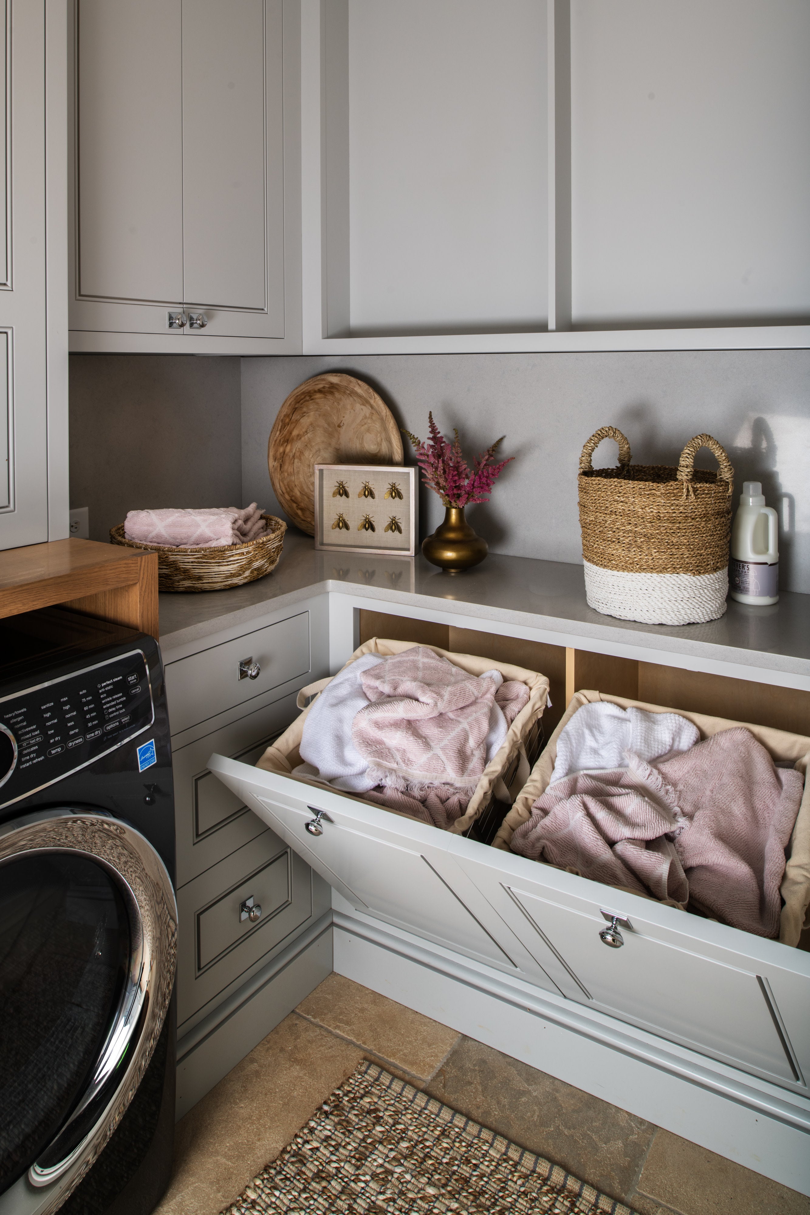 Small Chrome Closet Tilt Out Hamper Basket