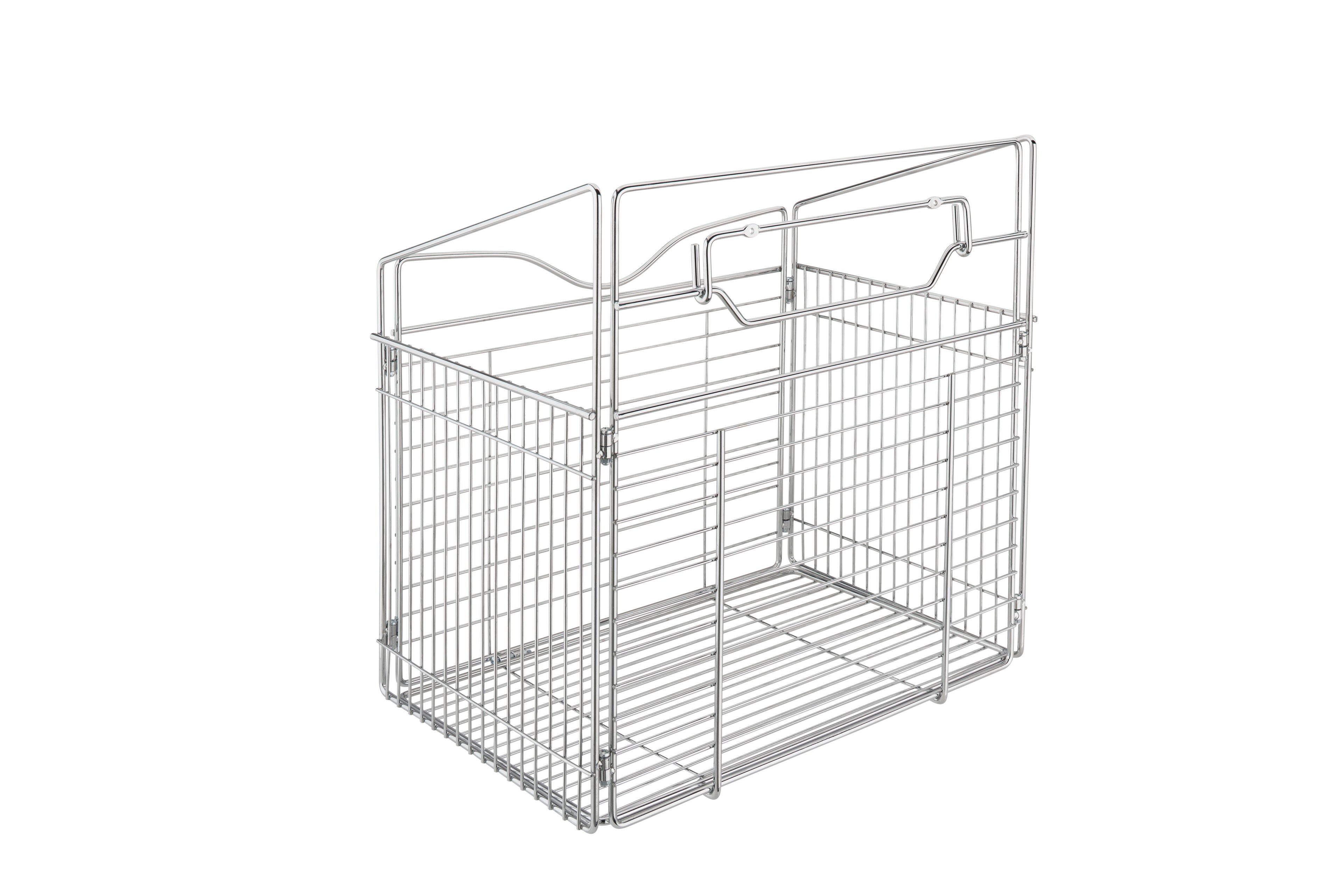 Large Chrome Closet Tilt-Out Hamper Basket