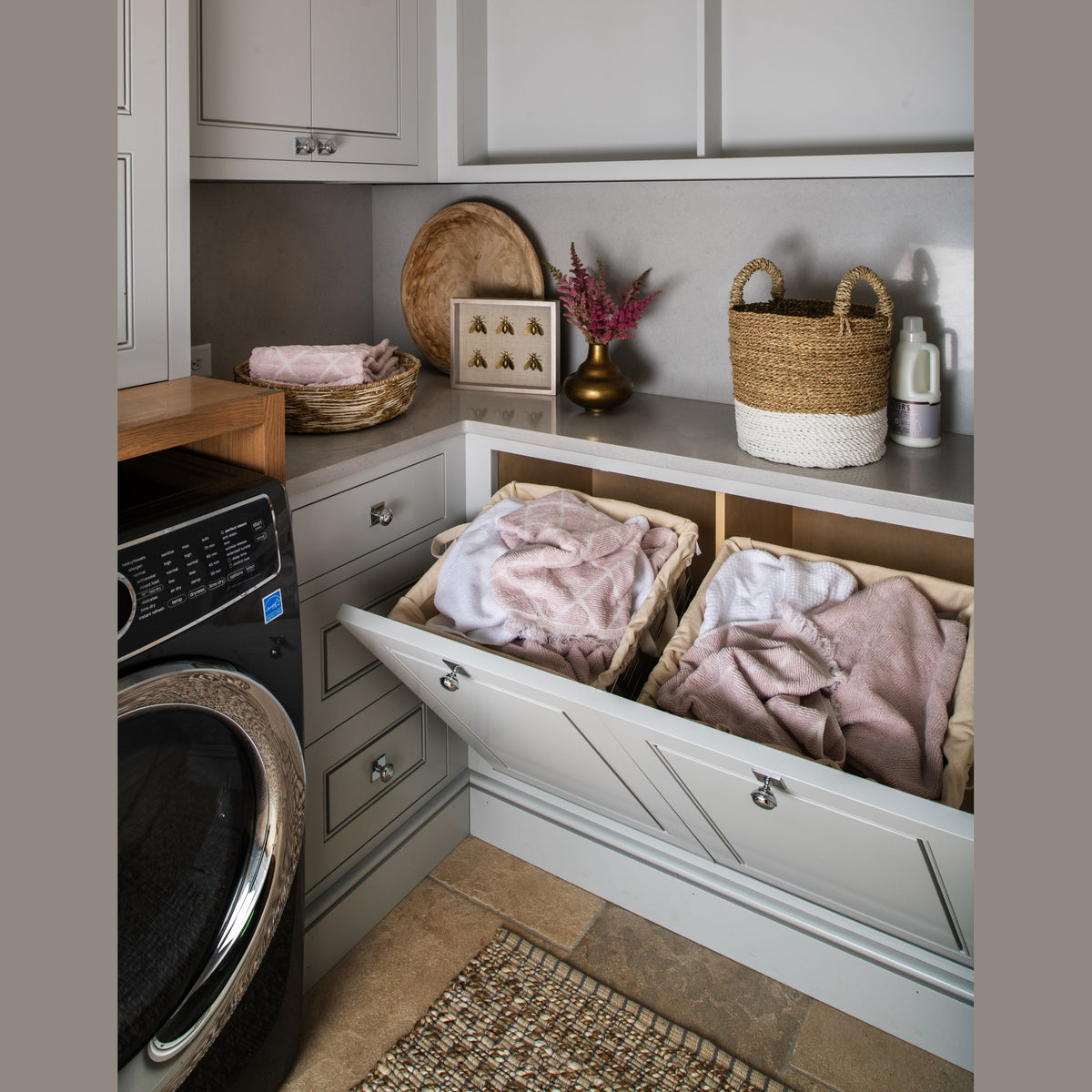 Large Chrome Closet Tilt-Out Hamper Basket