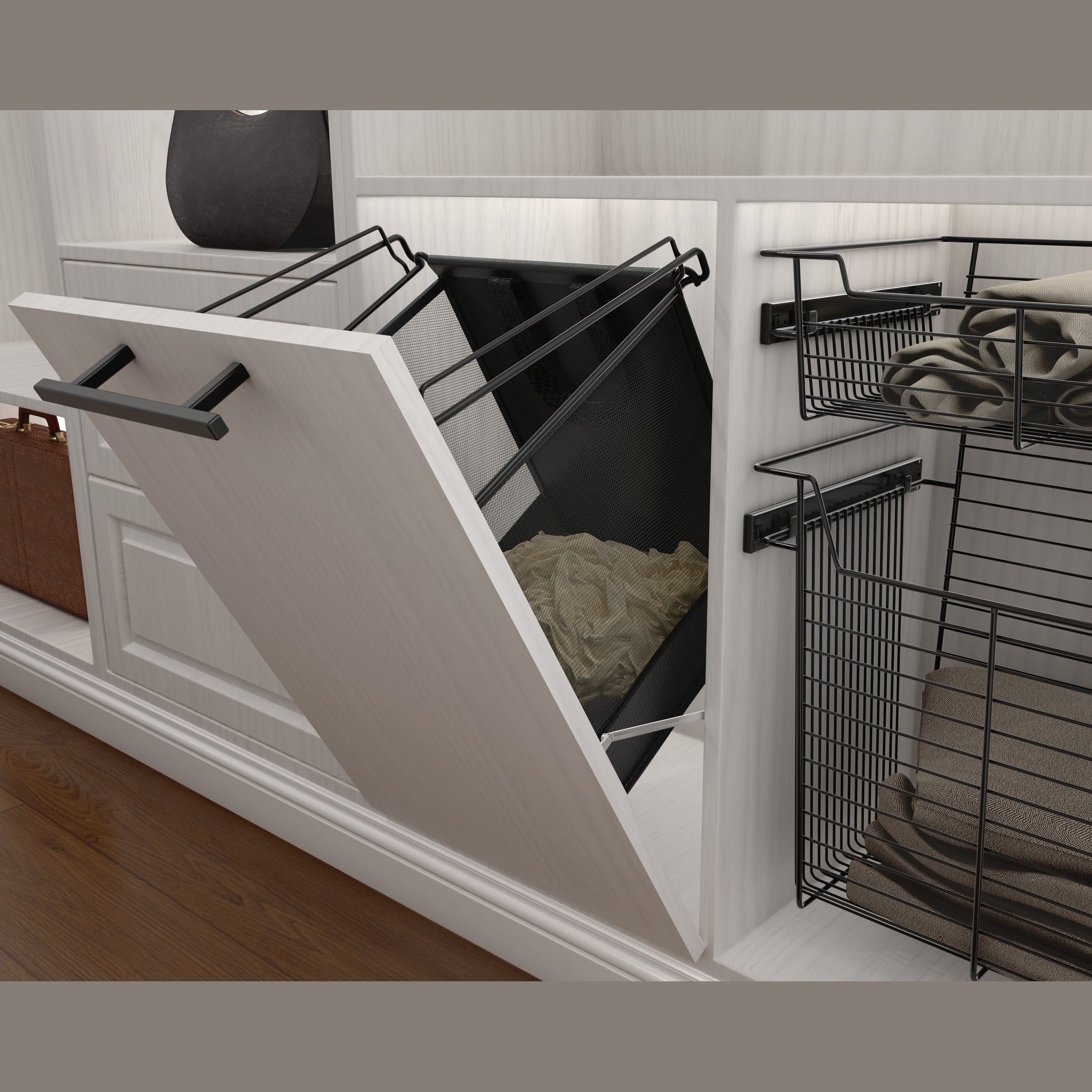 Cloth Tilt-Out Hamper for 18" Wide, 14" Deep Closet