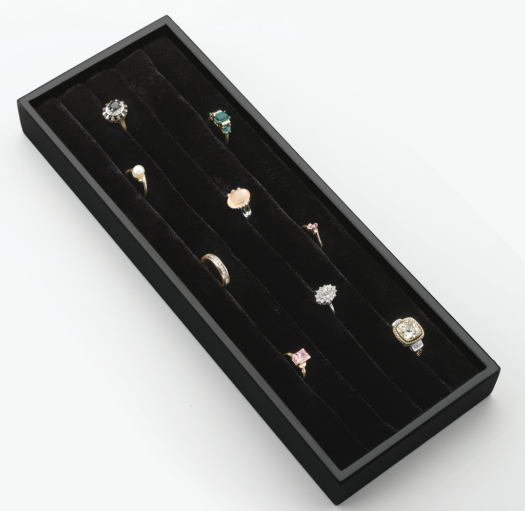 Black Velvet Ring Organizer Drawer Insert