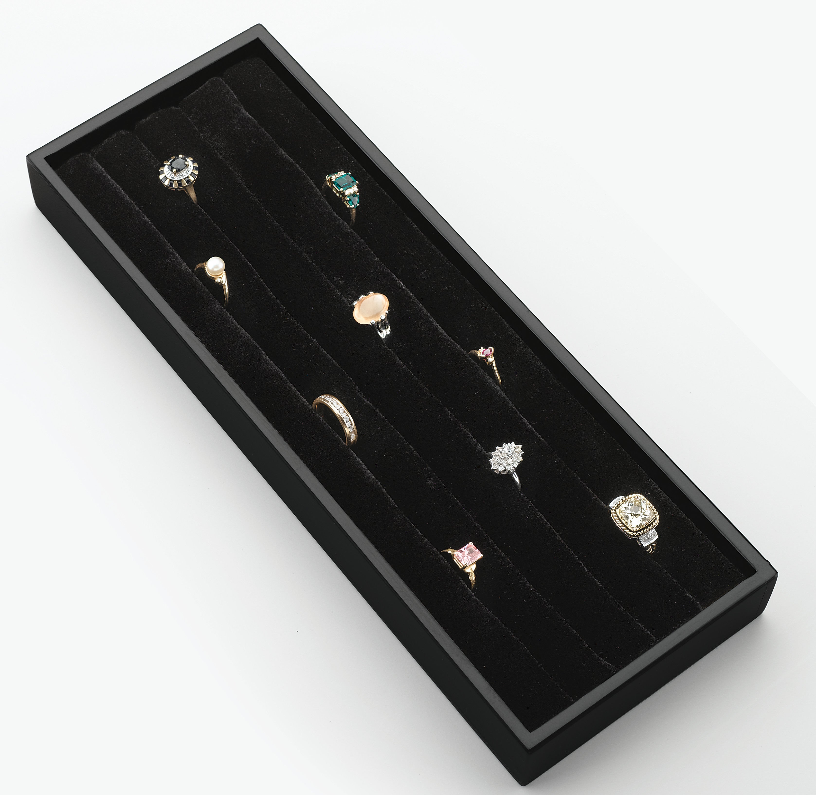 Black Velvet Ring Organizer Drawer Insert