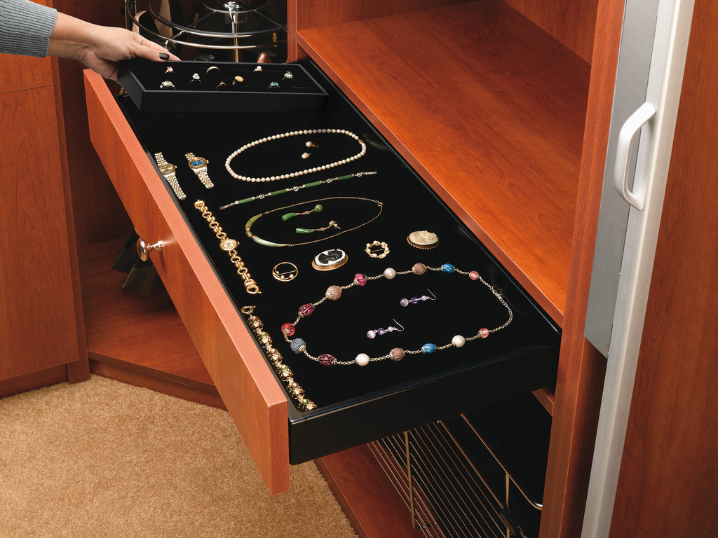 Black Velvet Ring Organizer Drawer Insert