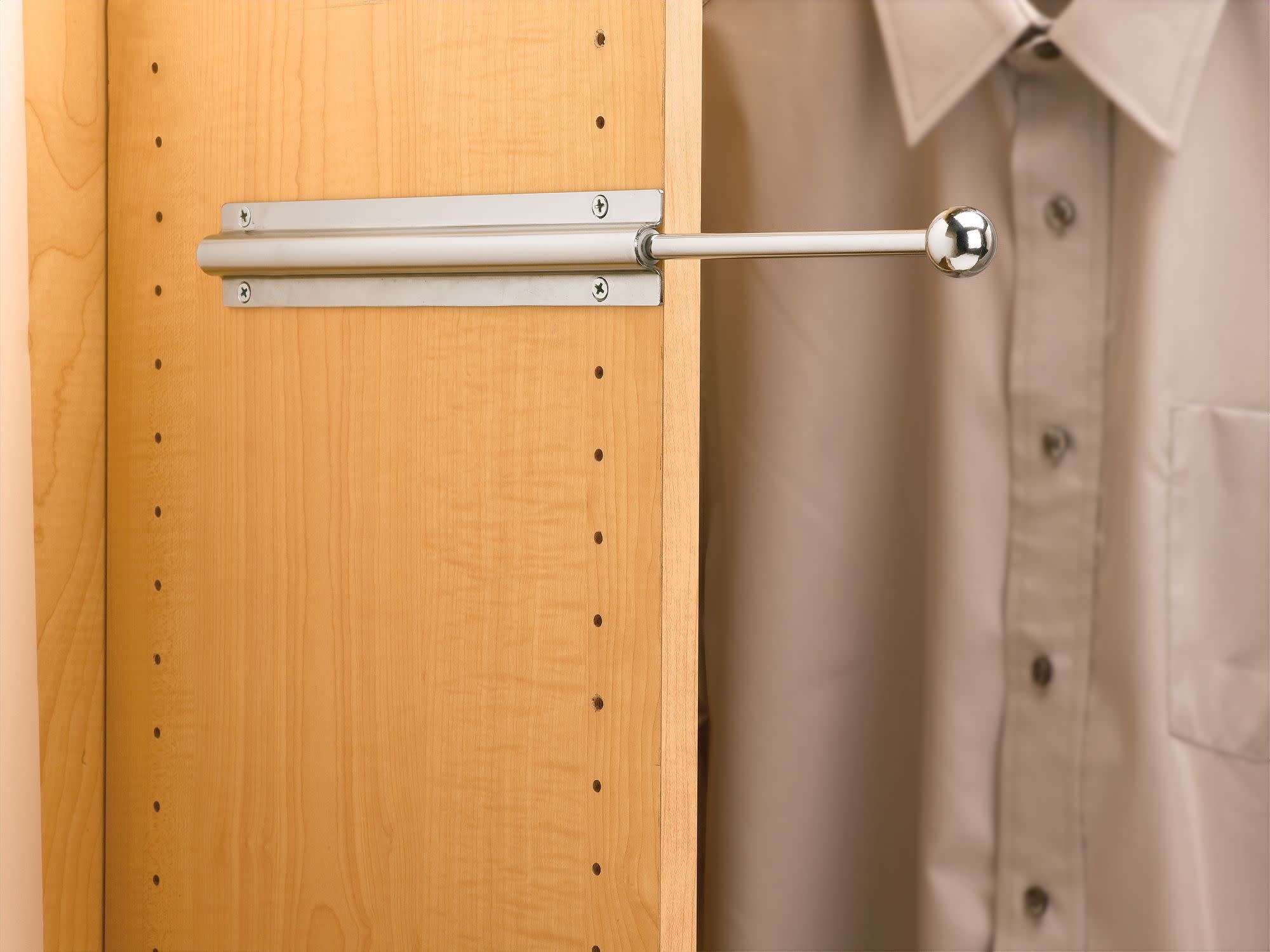 12" Chrome Pullout Standard Valet Rod