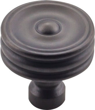 Top Knobs Brixton Series 1-1/4"L Ridged Knob, Sable