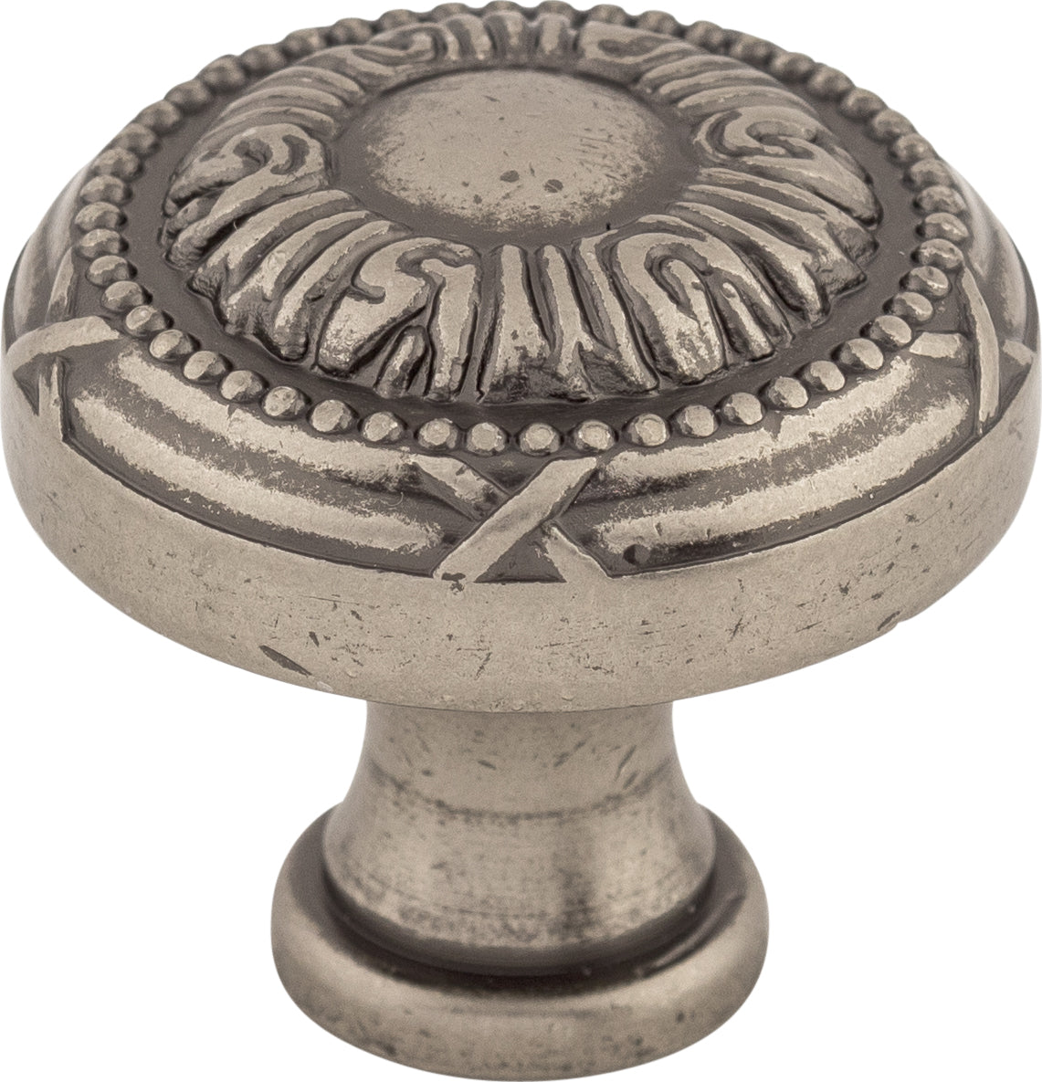 Top Knobs Ribbon Series 1-1/8"L Knob, Pewter Antique