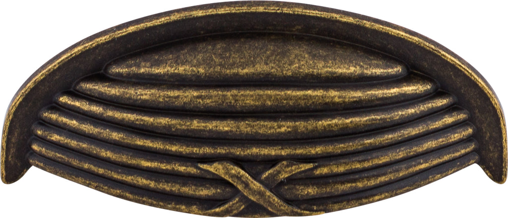 Top Knobs Ribbon & Reed Series 3"(76mm) CC Cup Pull, German Bronze