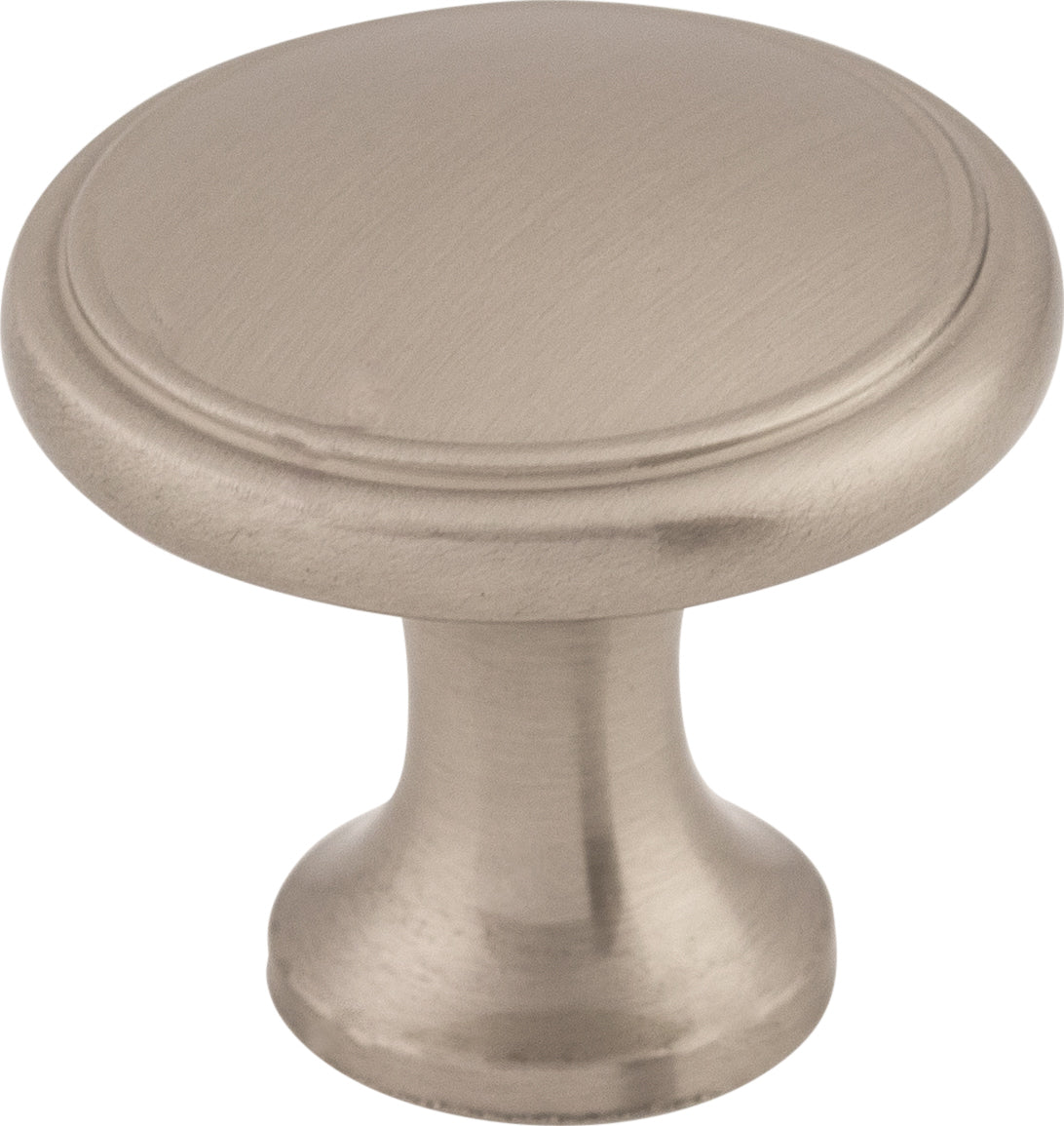 Top Knobs Ringed Series 1-1/8"L Knob, Brushed Satin Nickel