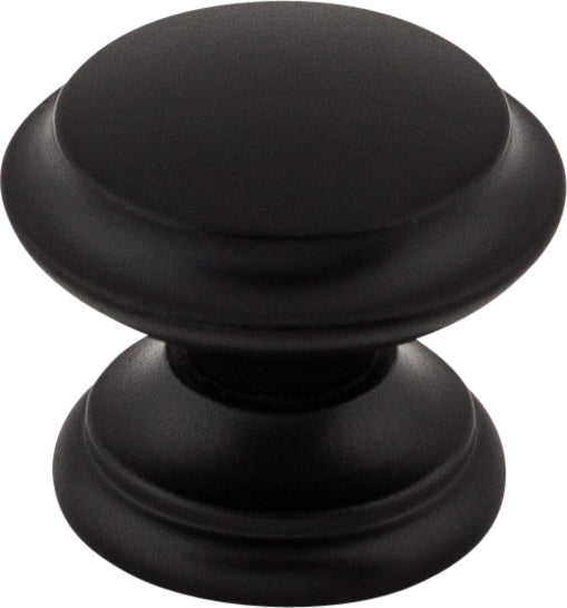 Top Knobs Flat Top Series 1-3/8"L Knob, Flat Black