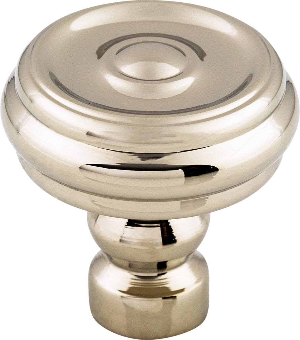 Top Knobs Brixton Series 1-1/4"L Button Knob, Polished Nickel