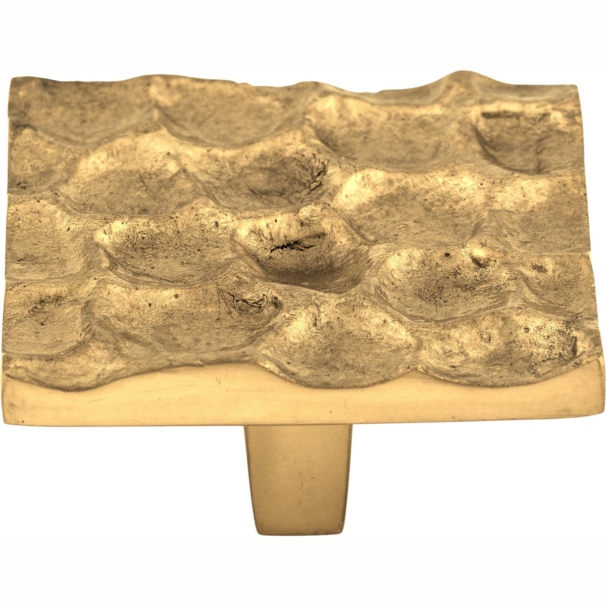 Top Knobs Cobblestone Series 1-15/16"L Square Knob, Brass