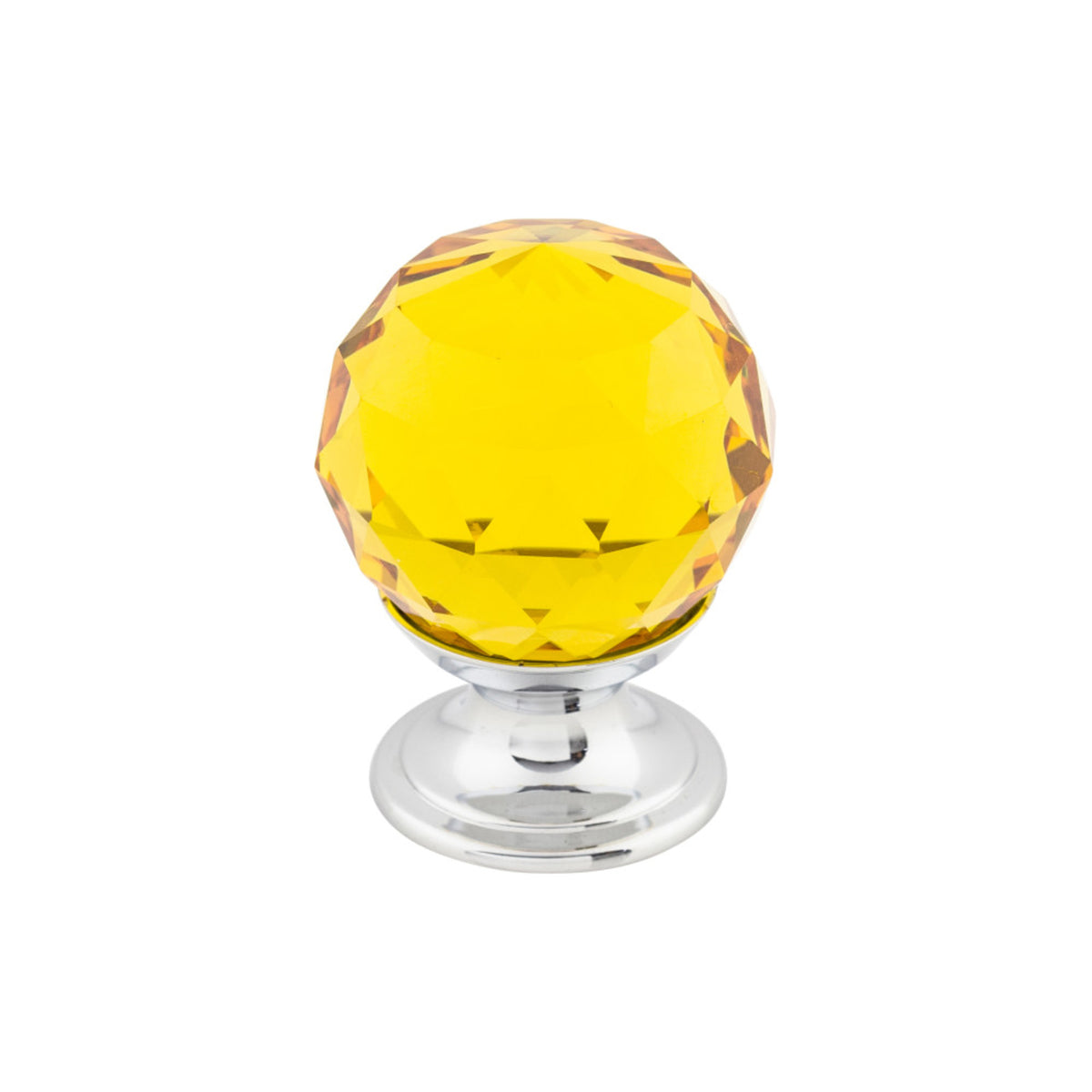 Amber Crystal 1 1/8" Diameter Round Knob