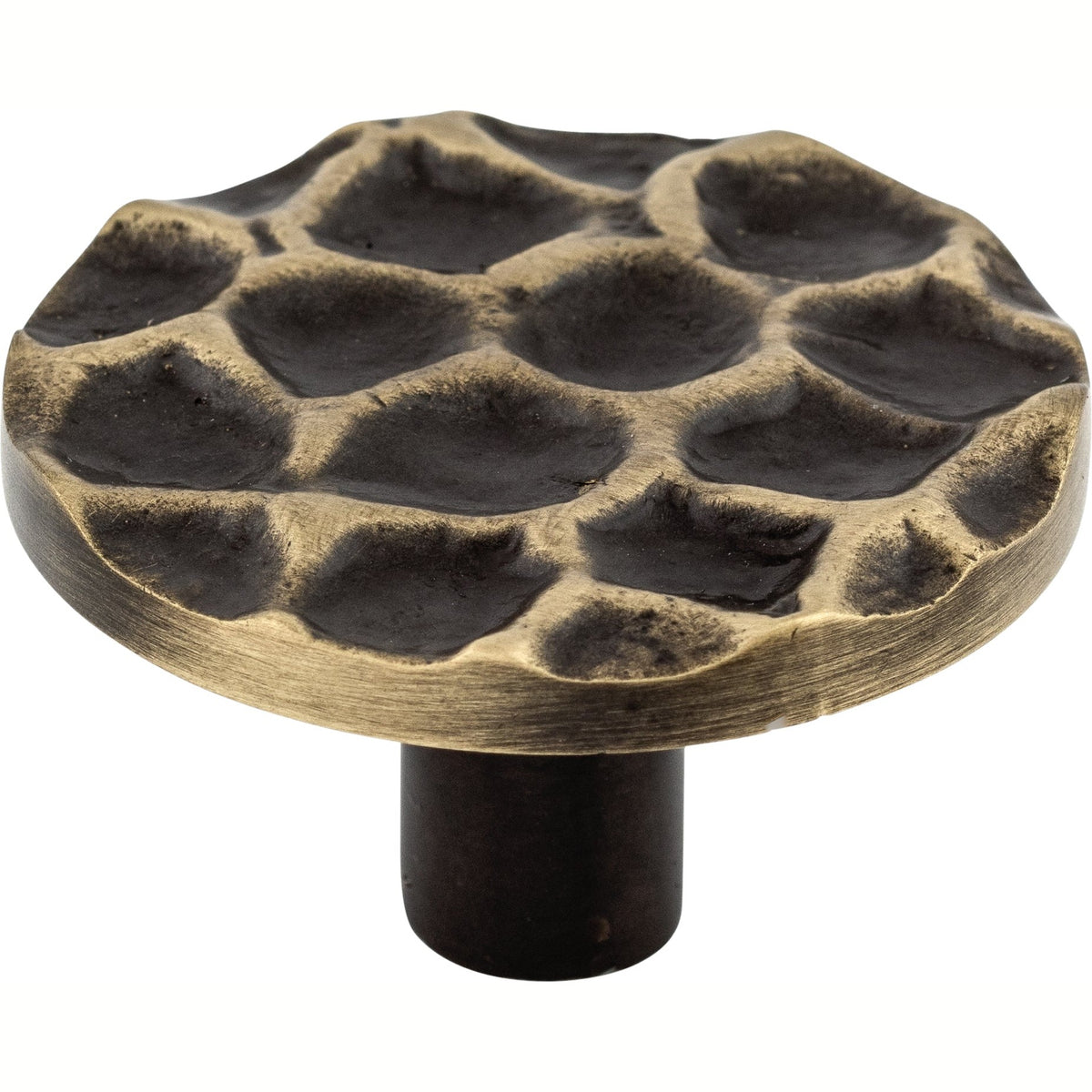 Top Knobs Cobblestone Series 1-15/16"L Round Knob, Brass Antique