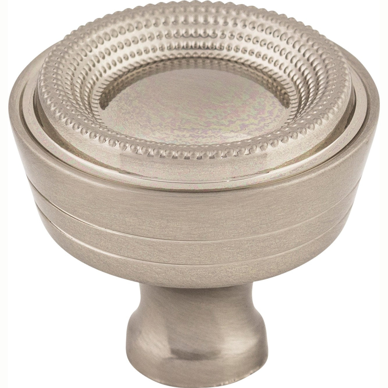 Top Knobs Beaded Series 1-5/16"L Knob, Brushed Satin Nickel