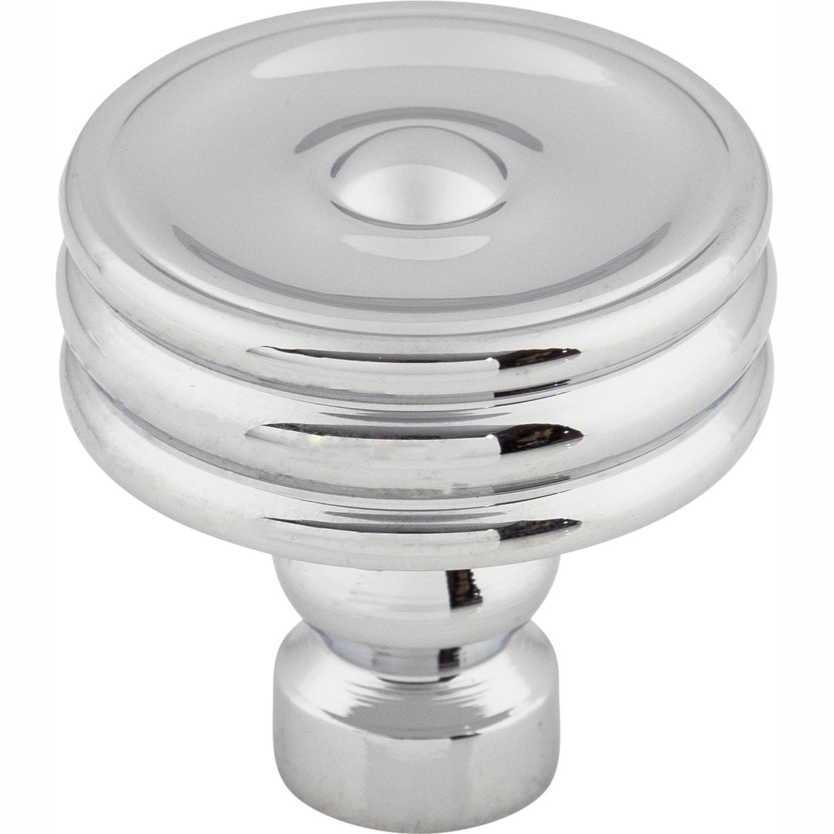 Top Knobs Brixton Series 1-1/4"L Ridged Knob, Polished Chrome