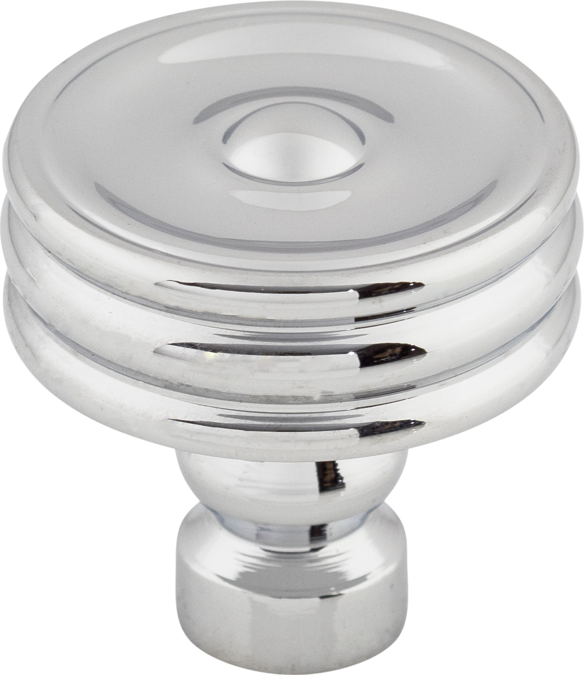 Top Knobs Brixton Series 1-1/4"L Ridged Knob, Polished Chrome