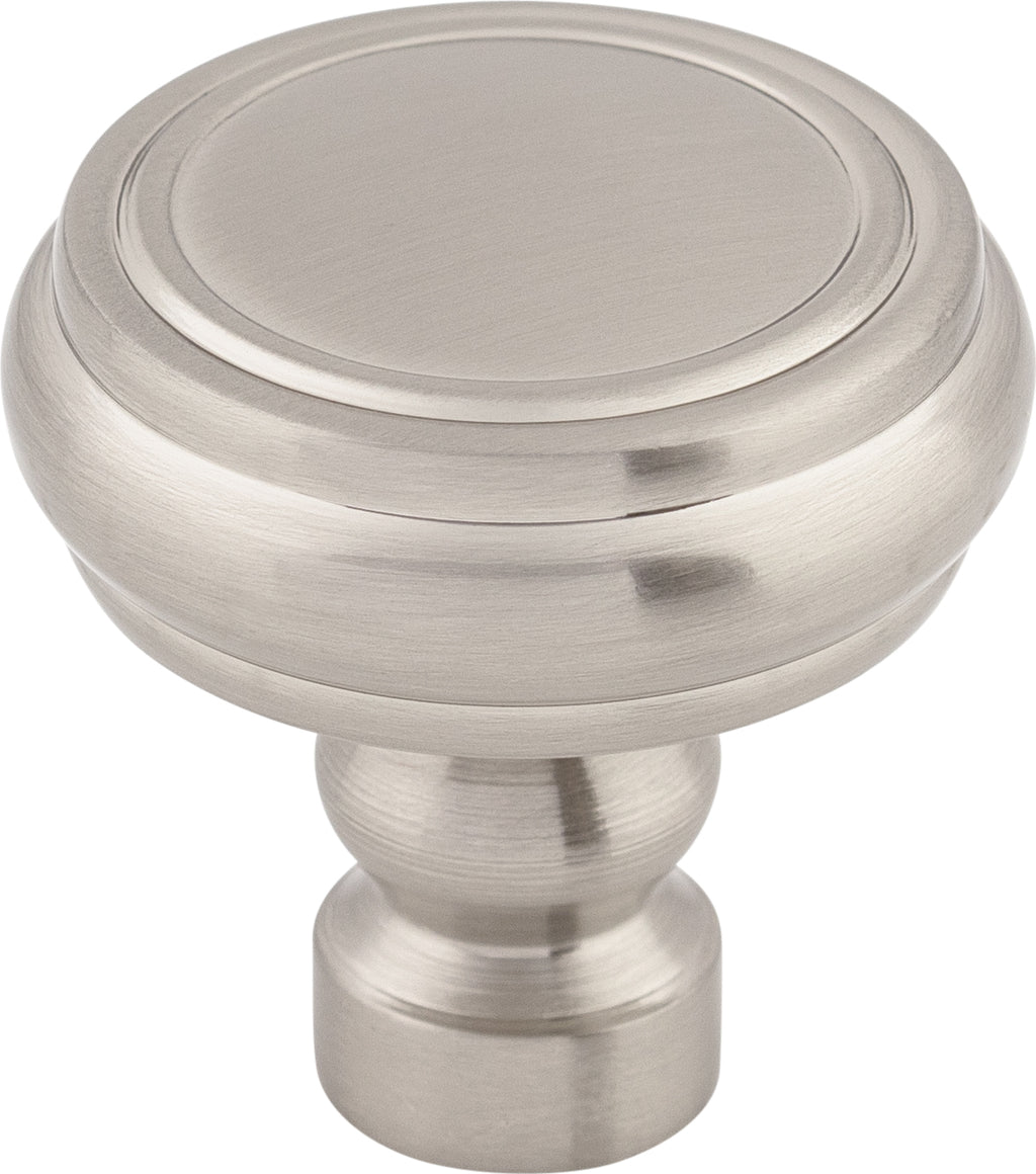 Top Knobs Brixton Series 1-1/4"L Rimmed Knob, Brushed Satin Nickel