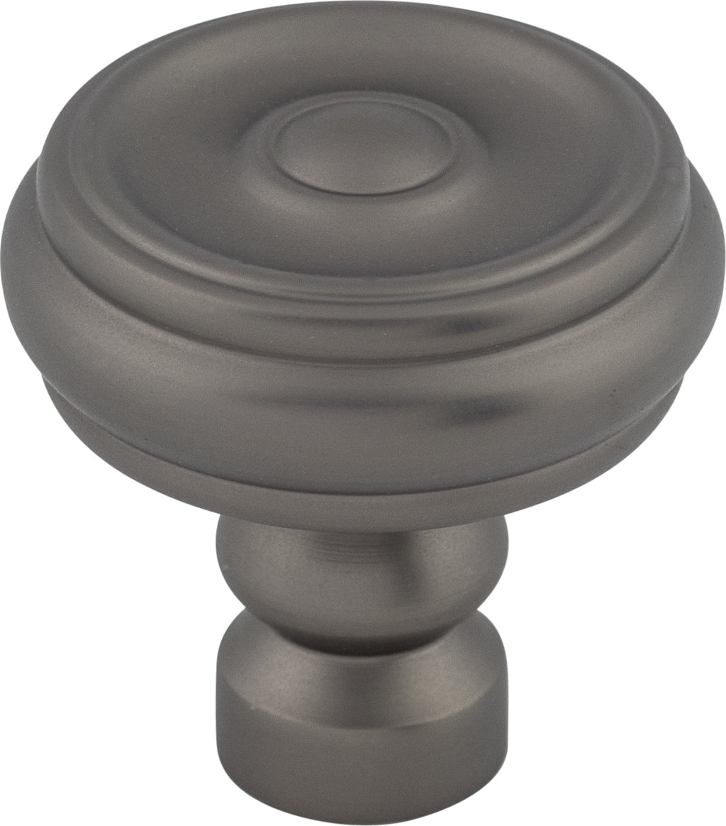 Top Knobs Brixton Series 1-1/4"L Button Knob, Ash Gray