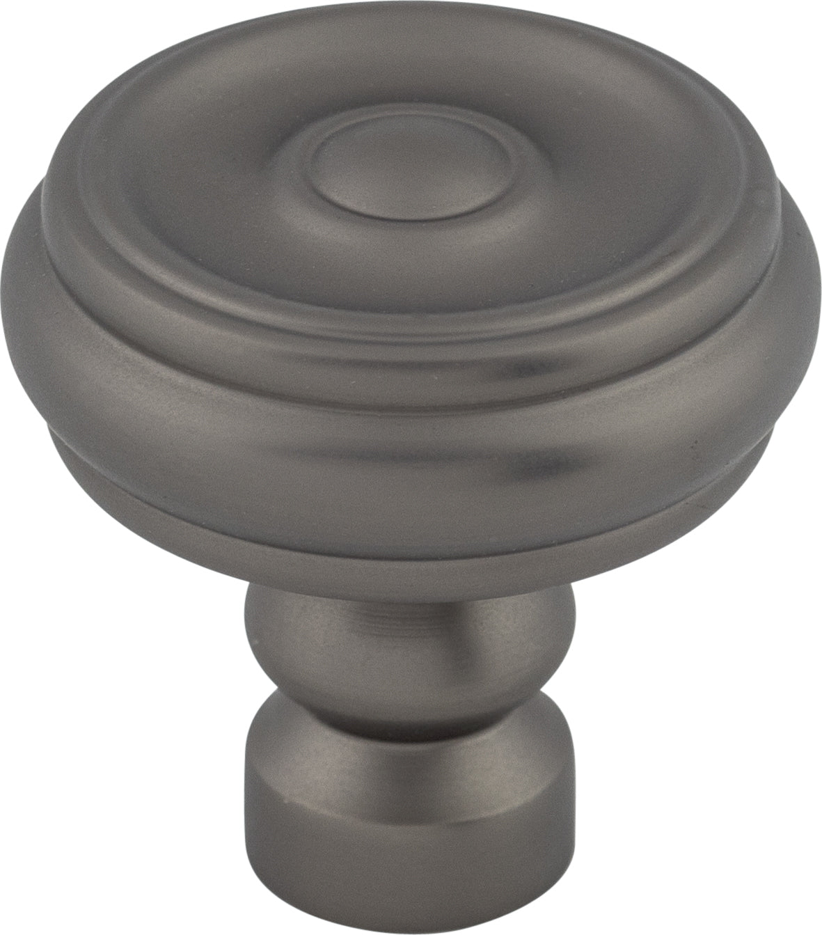 Top Knobs Brixton Series 1-1/4"L Button Knob, Ash Gray