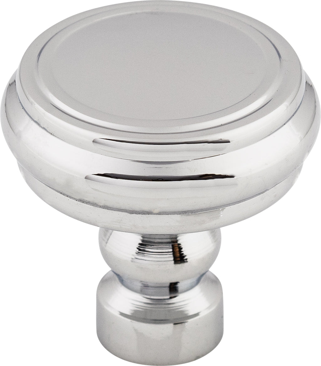 Top Knobs Brixton Series 1-1/4"L Rimmed Knob, Polished Chrome