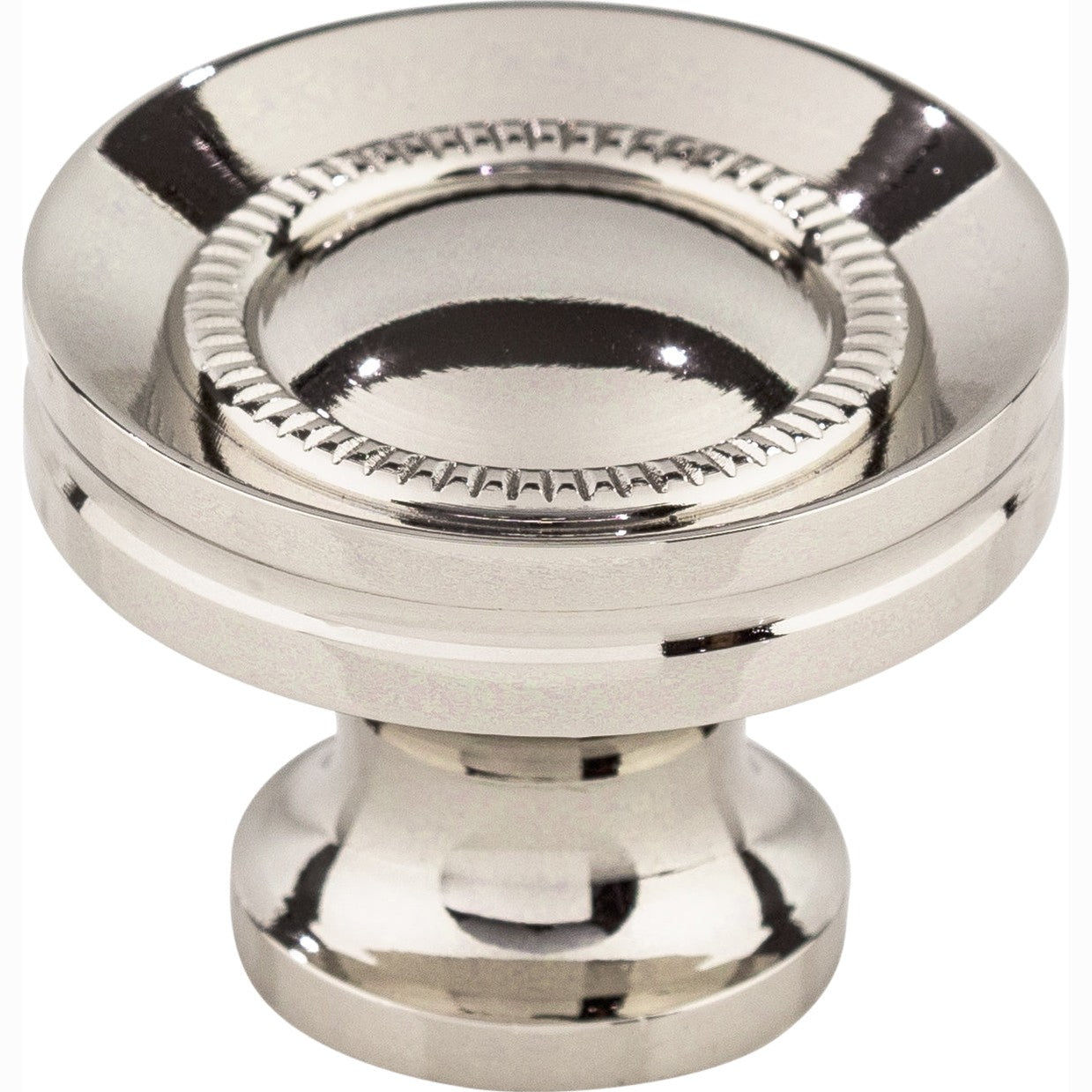 Top Knobs Button Faced Series 1-1/4"L Knob, Polished Nickel
