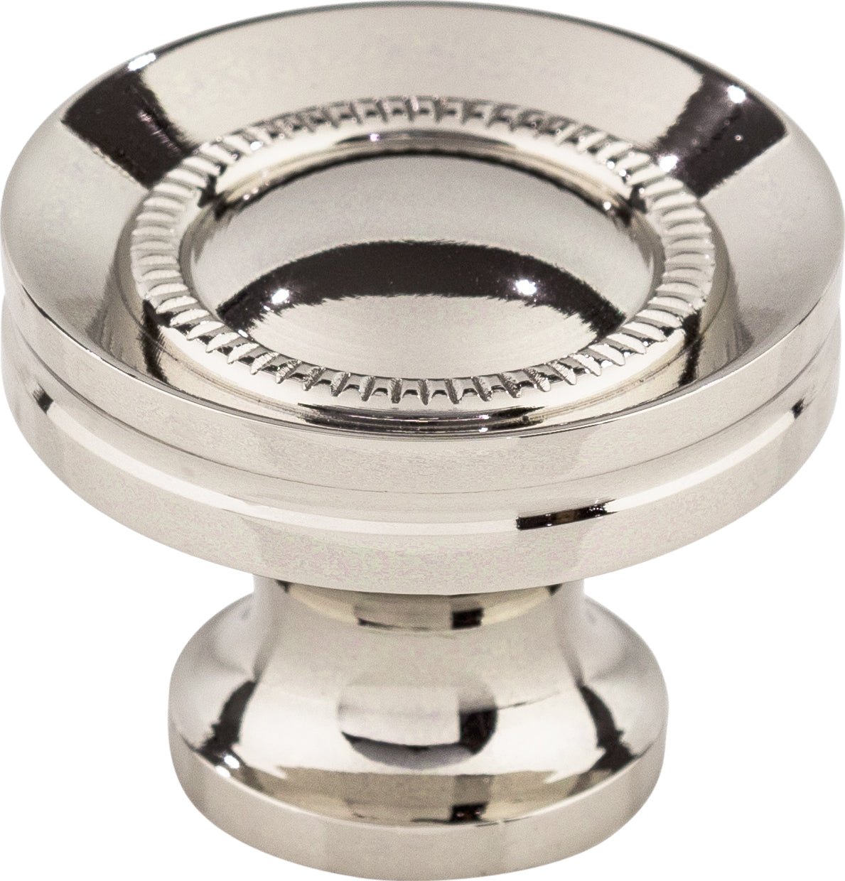 Top Knobs Button Faced Series 1-1/4"L Knob, Polished Nickel