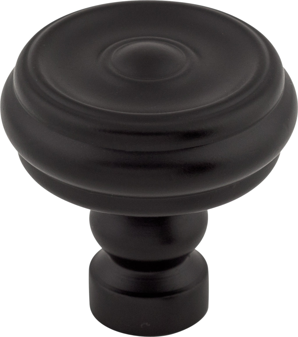 Top Knobs Brixton Series 1-1/4"L Button Knob, Flat Black