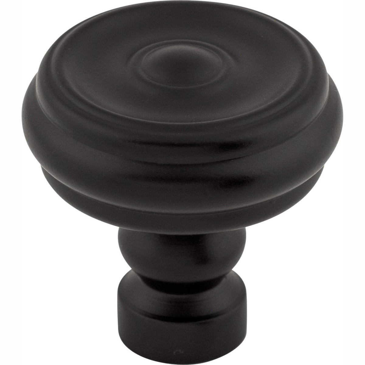 Top Knobs Brixton Series 1-1/4"L Button Knob, Flat Black