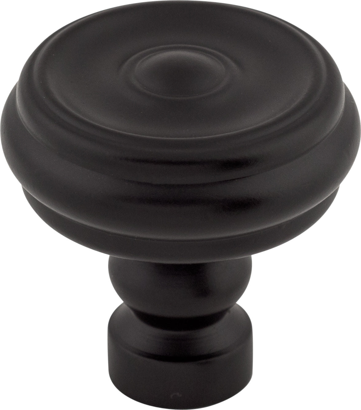 Top Knobs Brixton Series 1-1/4"L Button Knob, Flat Black