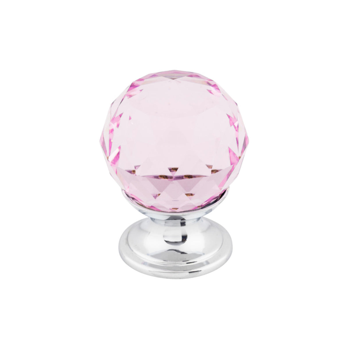 Pink Crystal 1 1/8" Diameter Round Knob