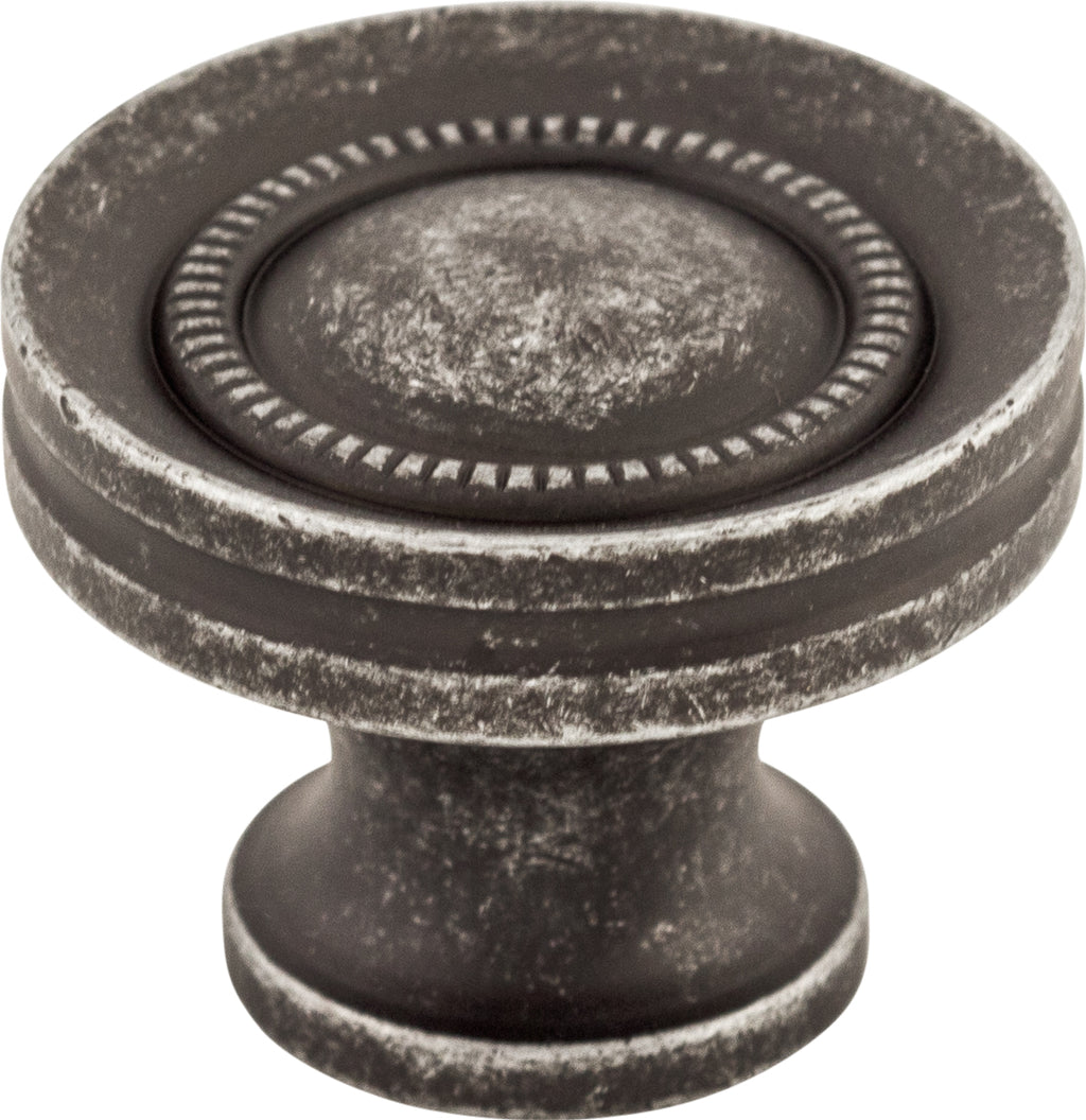 Top Knobs Button Series 1-1/4"L Knob, Black Iron