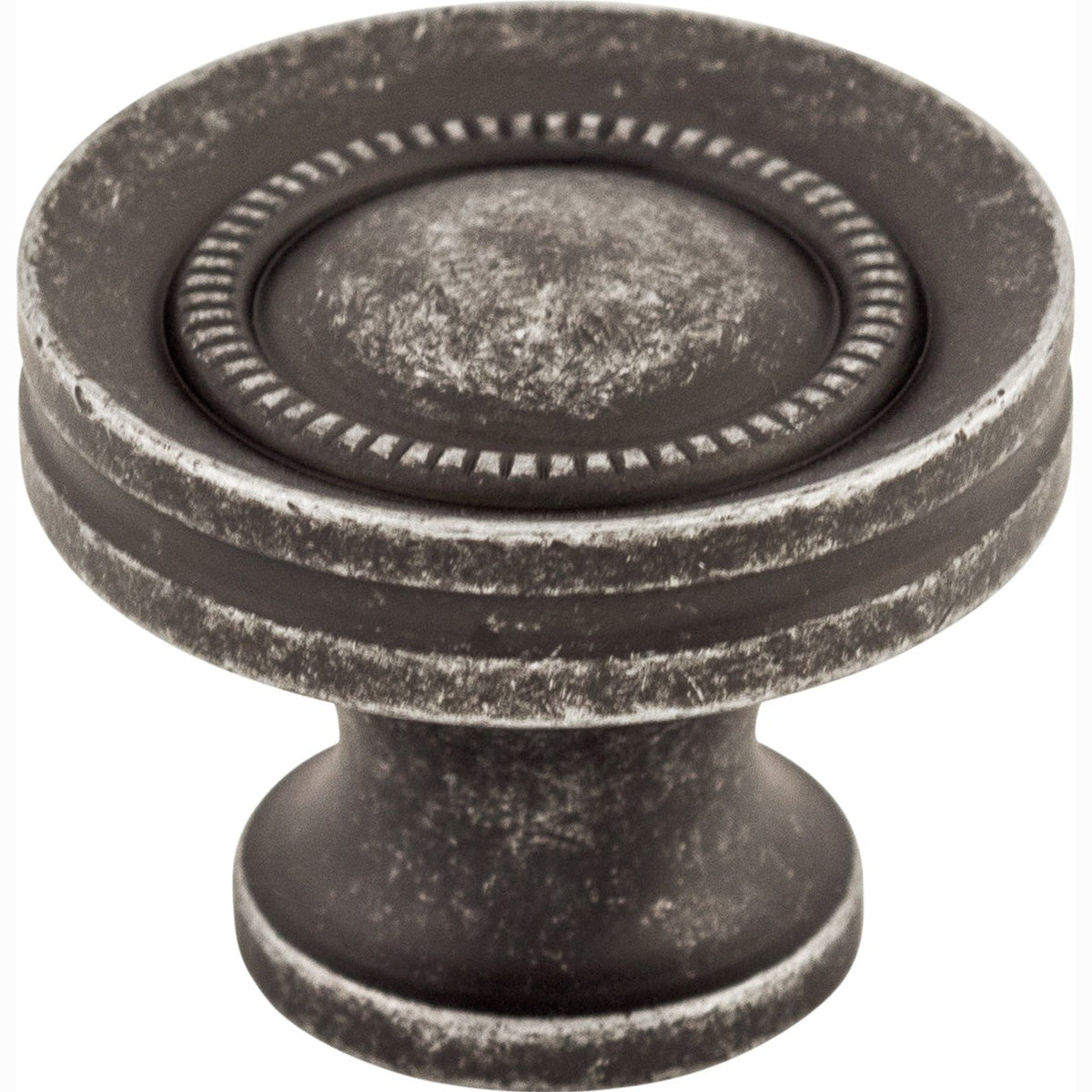 Top Knobs Button Series 1-1/4"L Knob, Black Iron