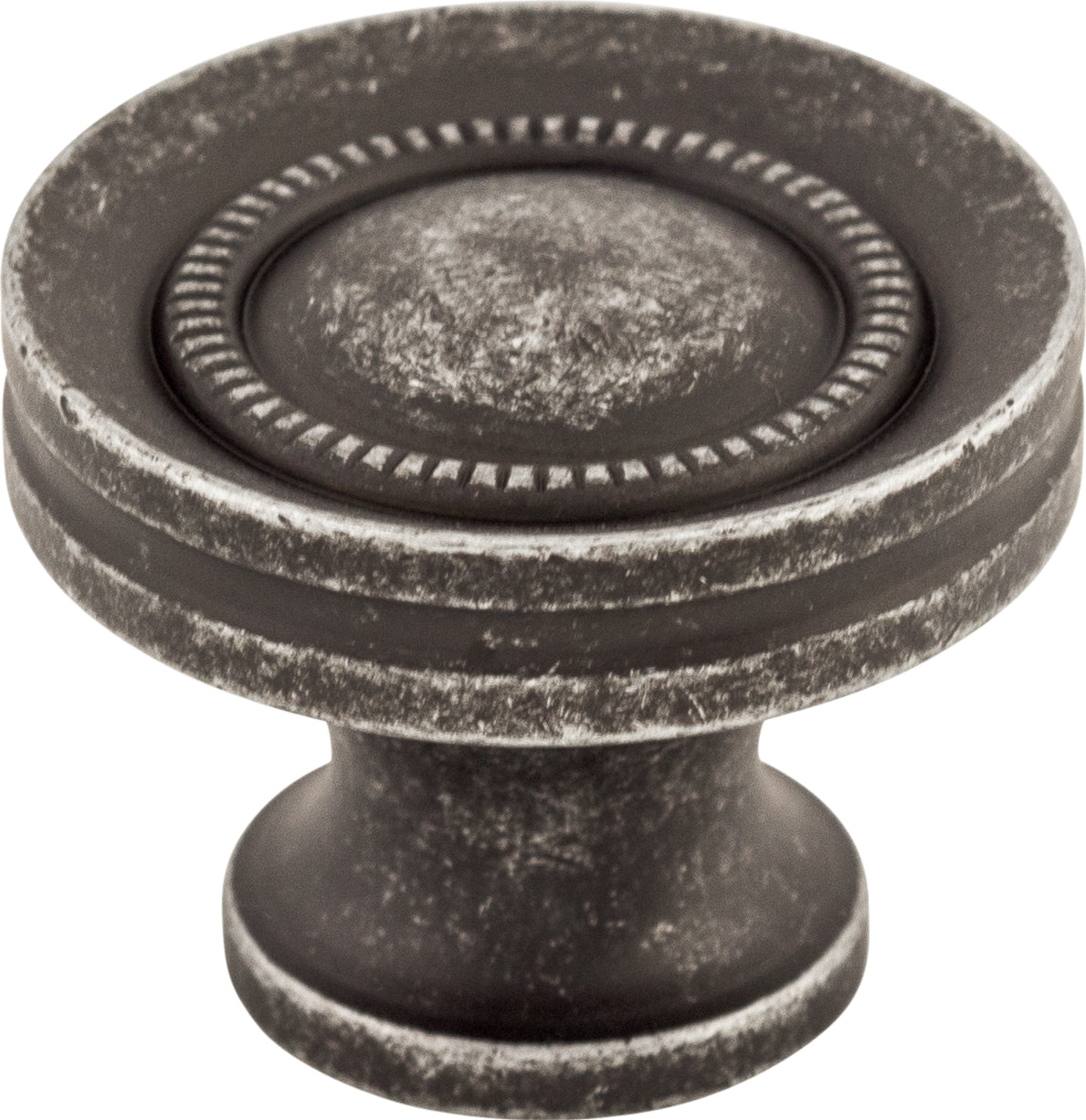 Top Knobs Button Series 1-1/4"L Knob, Black Iron