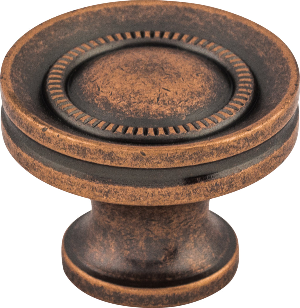 Top Knobs Button Series 1-1/4"L Knob, Antique Copper