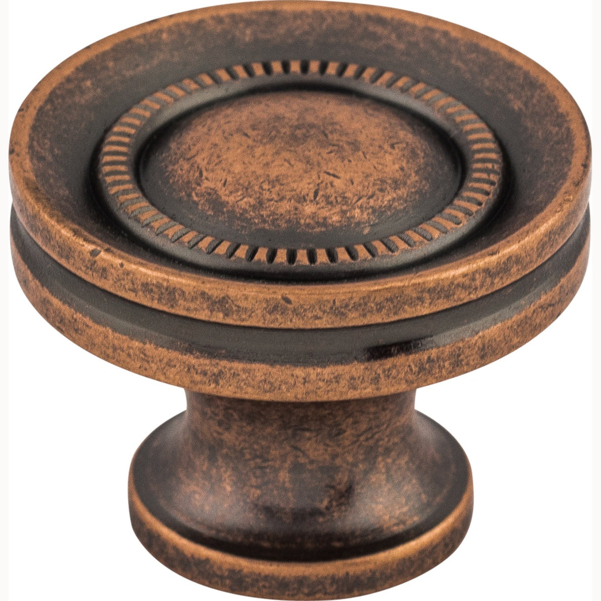 Top Knobs Button Series 1-1/4"L Knob, Antique Copper