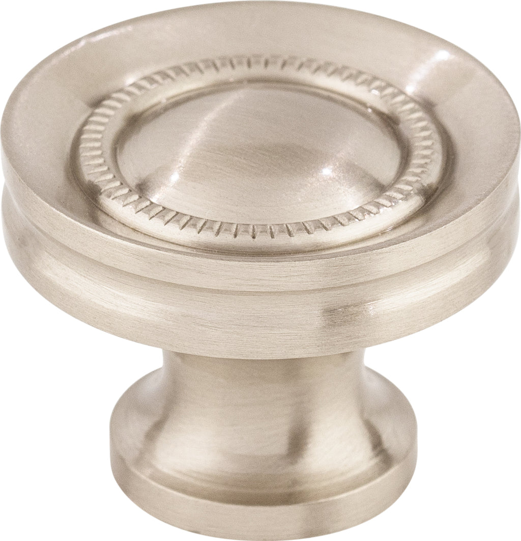 Top Knobs Button Series 1-1/4"L Knob, Brushed Satin Nickel