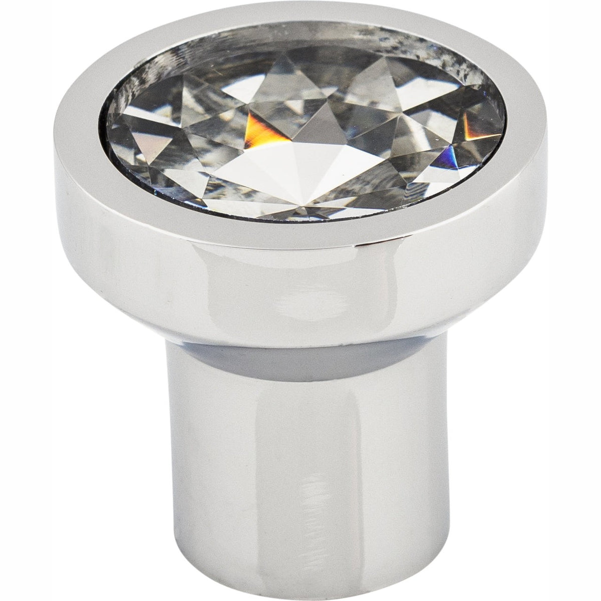 Top Knobs Wentworth Crystal Round Series 1-1/8"L Knob, Polished Chrome Base