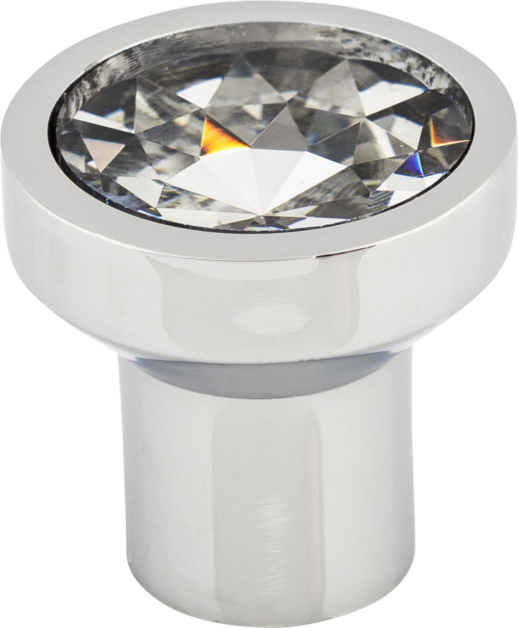 Top Knobs Wentworth Crystal Round Series 1-1/8"L Knob, Polished Chrome Base