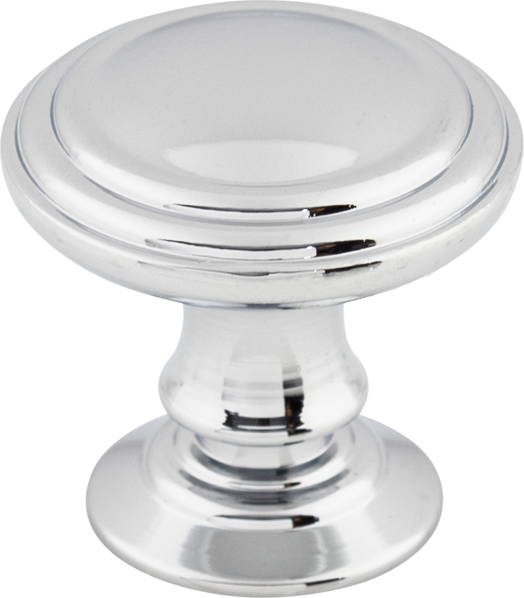 Top Knobs Reeded Series 1-1/4"L Knob, Polished Chrome