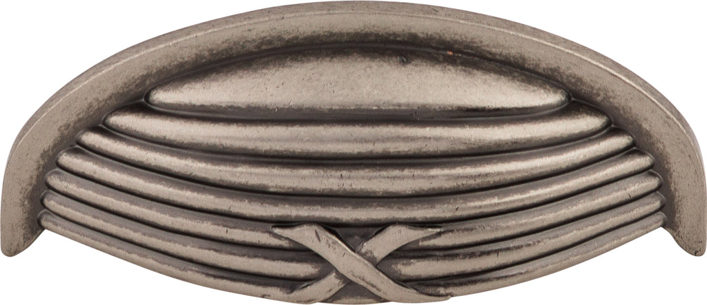 Top Knobs Ribbon & Reed Series 3"(76mm) CC Cup Pull, Pewter Antique
