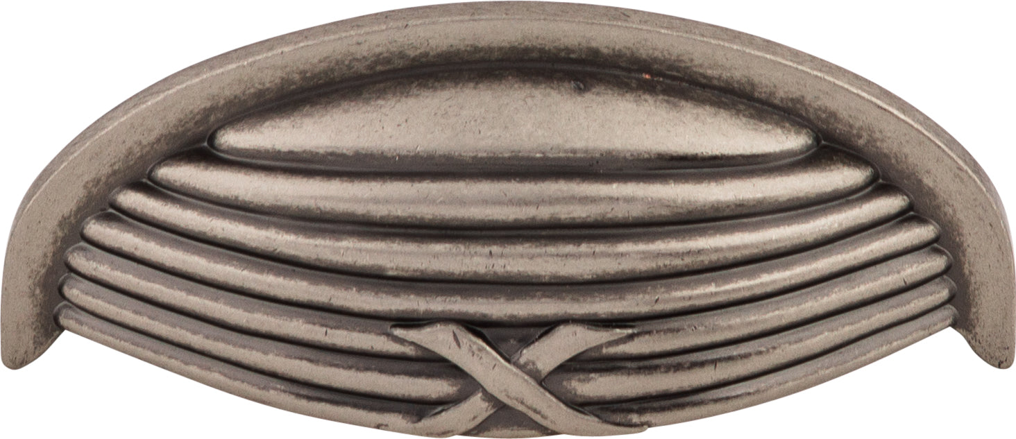 Top Knobs Ribbon & Reed Series 3"(76mm) CC Cup Pull, Pewter Antique