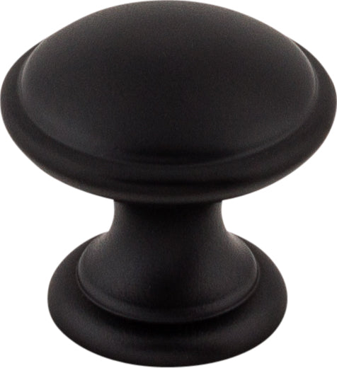 Top Knobs Rounded Series 1-1/4"L Knob, Flat Black