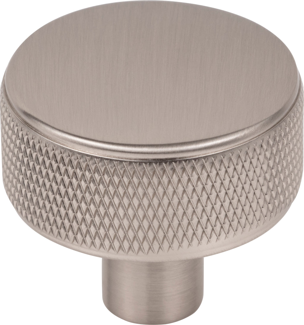 Top Knobs Burnham Series 1-1/4"L Round Knob, Brushed Satin Nickel